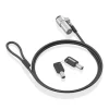 AISENS CABLE DE SEGURIDAD DE ACERO CON CERRADURA DE LLAVE - COMPATIBLE CON RANURA NANO 2.5X6MM - REVESTIMIENTO DE VINILO - COLOR NEGRO