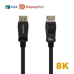 AISENS CABLE DISPLAYPORT CERTIFICADO V1.4 8K@60HZ - DP/M-DP/M - 2.0M - COLOR NEGRO