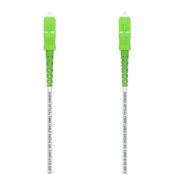 AISENS CABLE FIBRA OPTICA LATIGUILLO G657A2 3.0 9/125 SMF SIMPLEX CPR DCA LSZH - SC/APC-SC/APC - 20M - COLOR BLANCO