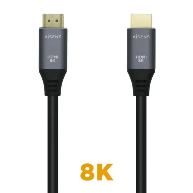 AISENS CABLE HDMI V2.1 ULTRA ALTA VELOCIDAD 8K@60HZ 48GBPS - A/M-A/M - 2.0M - COLOR NEGRO