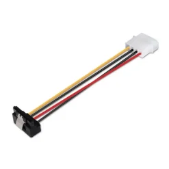AISENS CABLE SATA ALIM ACODADO CON ANCLAJES - MOLEX 4PIN/M-SATA HEMBRA - 16CM - 100% COBRE - COLOR NEGRO