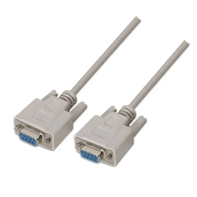 AISENS CABLE SERIE NULL MODEM - DB9/H-DB9/H - 1.8M PARA DISPOSITIVOS DE COMUNICACION EQUIPADOS CON PUERTO SERIE - COLOR BEIGE