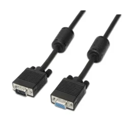 AISENS CABLE SVGA CON FERRITA - HDB15/MACHO-HDB15/HEMBRA - 1.8M - COLOR NEGRO