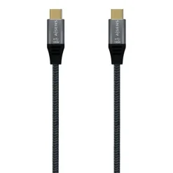 AISENS CABLE USB 3.2 GEN2X2 ALUMINIO 20GBPS 8K@30HZ 5A 100W E-MARK, TIPO USB-C/M-USB-C/M - 1.5M - COLOR GRIS