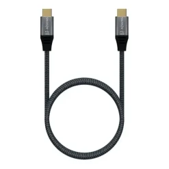 AISENS CABLE USB 3.2 GEN2X2 ALUMINIO 20GBPS 8K@30HZ 5A 100W E-MARK, TIPO USB-C/M-USB-C/M - 1.0M - COLOR GRIS
