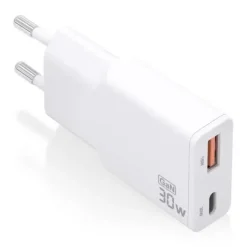 AISENS CARGADOR GAN ULTRA DELGADO 30W - 1XUSB-C PD3.0 QC4.0 - 1XUSB-A QC3.0 - COLOR BLANCO