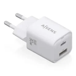 AISENS CARGADOR GAN USB-C 30W - ALTA EFICIENCIA ENERGETICA - DISEÑO ELEGANTE Y MODERNO - TECNOLOGIA AI - CARGA RAPIDA Y SEGURA - PROTECCION CONTRA SOBRECARGA Y CORTOCIRCUITO
