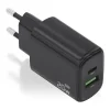 AISENS CARGADOR GAN 20W - 1XUSB-C PD3.0 - 1XUSB-A QC3.0 - COLOR NEGRO