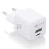 AISENS CARGADOR GAN 20W - 1XUSB-C PD3.0 QC4.0 - 1XUSB-A QC3.0 - COLOR BLANCO