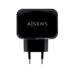 AISENS CARGADOR USB 17W 5V/3.4A - 2XUSB CON CONTROL AI - COLOR NEGRO