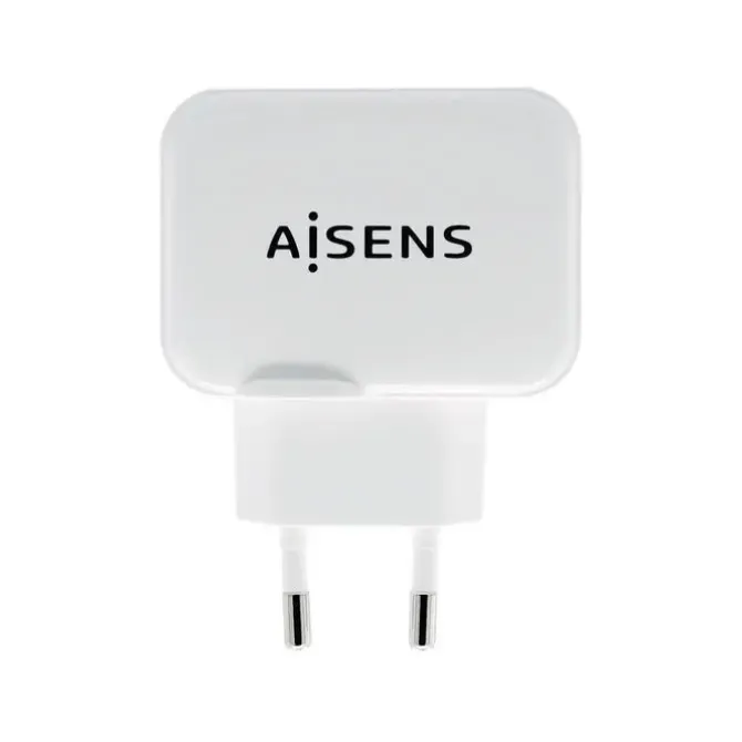 AISENS CARGADOR USB 17W 5V/3.4A - 2XUSB CON CONTROL AI - COLOR BLANCO