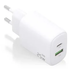AISENS CARGADOR 25W - 1XUSB-C PD3.0 - 1XUSB-A QC3.0 - COLOR BLANCO