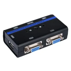 AISENS CONMUTADOR KVM VGA USB 1U-2PC+CABLE - COLOR NEGRO