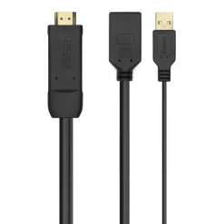 AISENS CONVERSOR ACTIVO HDMI 2.0 + USB ALIM. A DISPLAYPORT V1.2 - HDMI/M-USB/M-DP/H - 10CM - COLOR NEGRO