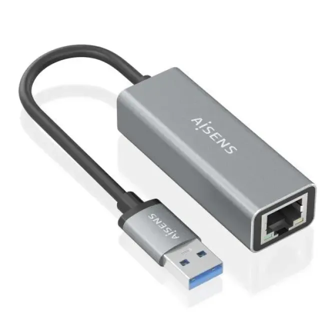AISENS CONVERSOR USB 3.0 A ETHERNET GIGABIT 10/100/1000 MBPS - 15CM - COLOR GRIS