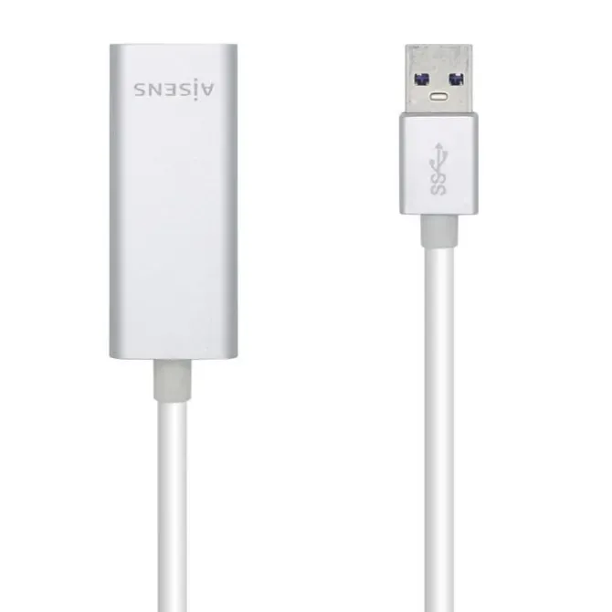 AISENS CONVERSOR USB 3.0 A ETHERNET GIGABIT 10/100/1000 MBPS - 15CM - COLOR PLATA