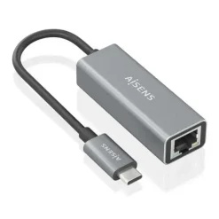 AISENS CONVERSOR USB3.1 GEN1 USB-C A ETHERNET GIGABIT 10/100/1000 MBPS - 15CM - COLOR GRIS