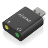 AISENS CONVERSOR USB-A A AUDIO 48KHZ - USB-A/M-2XJACK 3.5/H - COLOR NEGRO