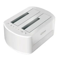 AISENS ESTACION DE DOCKING DE DOBLE BAHIA ASDS-D02W SATA 2.5/3.5 A USB 3.0/3.1 GEN1 - CLONE - COLOR BLANCO