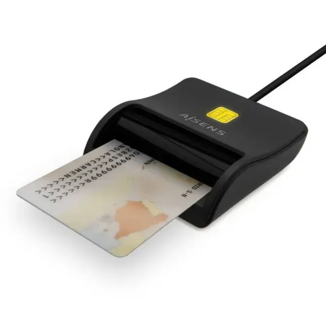 AISENS LECTOR DE TARJETA INTELIGENTE DNI USB-C - COLOR NEGRO