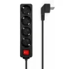 AISENS REGLETA DE 4 TOMAS SCHUKO CON CABLE DE 1.4M - INTERRUPTOR ON/OFF - PROTECCION INFANTIL - COLOR NEGRO