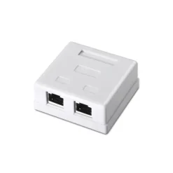 AISENS ROSETA DE SUPERFICIE RJ45 CAT.6 FTP 2 TOMAS - COLOR BLANCO