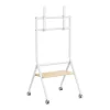 AISENS SOPORTE DE SUELO ECO CON RUEDA - 1 BANDEJA PARA PANTALLA INTERACTIVA/TV 80KG DE 37-86 - COLOR BLANCO/MADERA