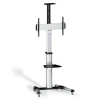 AISENS SOPORTE DE SUELO ECO CON RUEDAS - BANDEJA PARA DVD Y SOPORTE DE CAMARA (TV DE 37?-70?) - COLOR PLATA