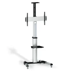 AISENS SOPORTE DE SUELO ECO CON RUEDAS - BANDEJA PARA DVD Y SOPORTE DE CAMARA (TV DE 37?-70?) - COLOR PLATA