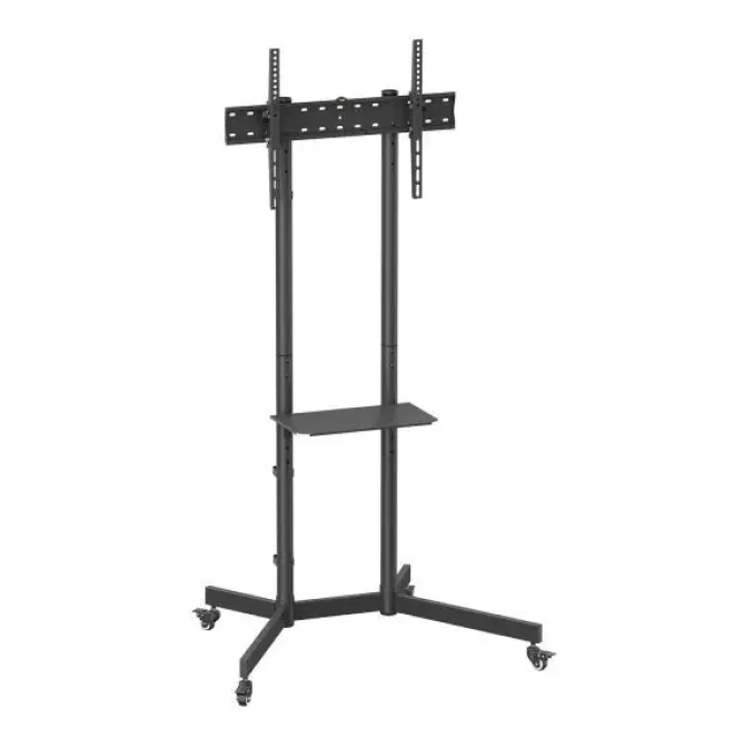 AISENS SOPORTE DE SUELO ECO CON RUEDA - BANDEJA PARA DVD PARA MONITOR/TV 45KG DE 37-70 - COLOR NEGRO
