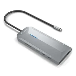 AISENS USB-C DOCK 12 EN 1 - USB-C A 2XHDMI - 1XRJ45 - 3XUSB-A - 2XUSB-C - 1XUSB-C PD - 1XAUDIO - 1XSD - 1XMICRO SD - 15CM - COLOR GRIS