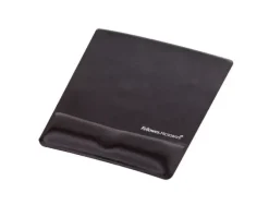 ALFOMBRILLA PARA RATON FELLOWES CANAL HEALTH-V NEGRA CON REPOSAMUÑECAS DE GEL 222X209,6X251 MM