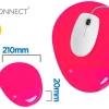 ALFOMBRILLA PARA RATON Q-CONNECT REPOSAMUÑECAS DE GEL PVC COLOR ROSA 210X245X20 MM