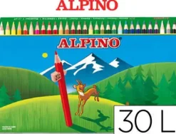 ALPINO PACK DE 30 LAPICES DE COLORES CREATIVOS - MINA DE 3MM - RESISTENTE A LA ROTURA - HEXAGONAL - BANDEJA EXTRAIBLE - COLORES VIVOS Y BRILLANTES SURTIDO