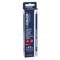 ALPINO PACK DE 12 LAPICES DE GRAFITO JUNIOR CON GOMA - MINA HB - ESPACIO PARA PERSONALIZAR - COLORES SURTIDOS