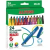 ALPINO PACK DE 24 MAXI ROTULADORES GRUESOS - PUNTA DE 6MM - SUPERLAVABLES, RESISTENTES Y DURADEROS - COLORES BRILLANTES - COLORES SURTIDOS