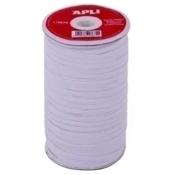 APLI BOBINA GOMA ELASTICA PLANA 5MM X100 MT COLOR BLANCA AP18675