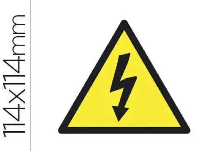 APLI ETIQUETA DE SEÑALIZACION ADHESIVA 114X114MM. RIESGO ELECTRICO REF 10951