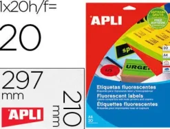 APLI ETIQUETAS APLI A4 FLUOR NARJ.20ET 20H 02879 MAK029281