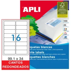 APLI ETIQUETAS APLI A4 99X34 C/ROMO 100H 2418 MAK029812
