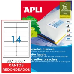 APLI ETIQUETAS APLI A4 99X38 C/ROMO 100H 2419 MAK029811