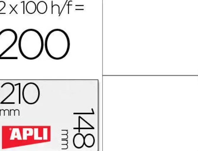 APLI ETIQUETAS APLI A4 210X148 100H 1264 MAK001254