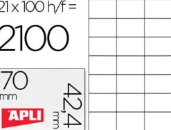 APLI ETIQUETAS APLI A4 70X42,4 100H 1276 MAK001261