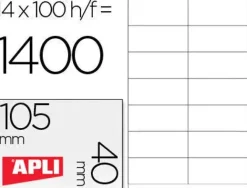 APLI ETIQUETAS APLI A4 105X40 100H 1275 MAK001260