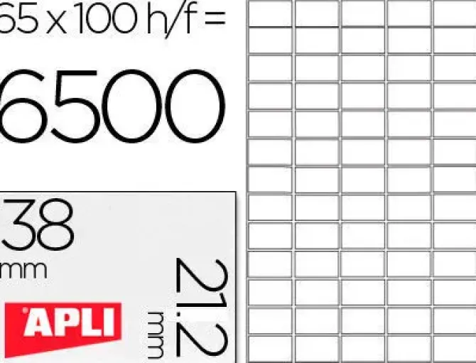 APLI ETIQUETAS APLI A4 38X21,2 100H 1283 MAK029846