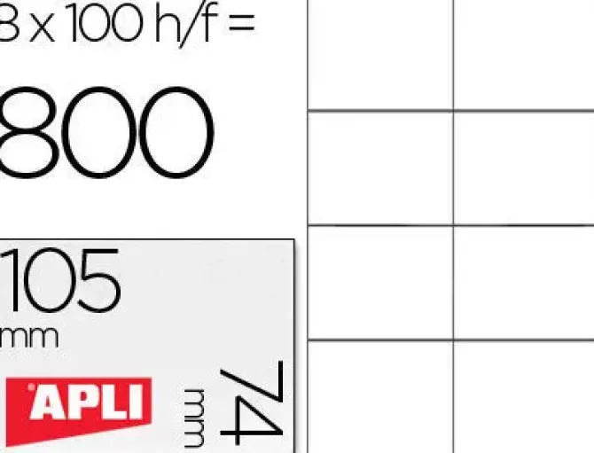 APLI ETIQUETAS APLI A4 105X74 100H 01279 MAK001263