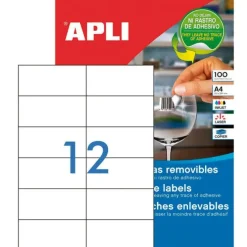 APLI ETIQUETAS APLI A4 97X42,4 REMV.100H 03057 MAK002074