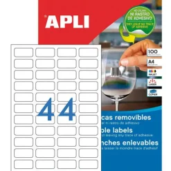 APLI ETIQUETAS APLI A4 48,5X25,4 REMV.100H 03054 MAK002071