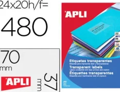 APLI ETIQUETAS APLI A4 70X37 TRANS. 20H 1224 MAK002082