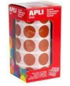 APLI GOMETS EN ROLLOS CIRCULO MARRON 020MM 11491